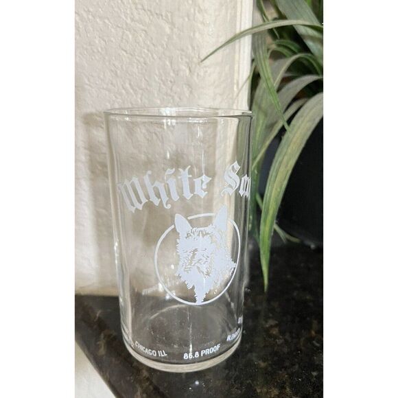 White Scot Scottish Terrier Logo Drinking Glass The Hamburger Co Whiskey Chicago - Picture 3 of 4